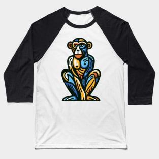 Pop art monkey illustration. cubism illustration of monkey Baseball T-Shirt